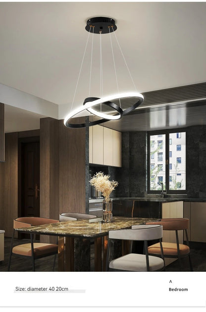 Modern Round LED Chandeliers for Living Room Dining Room Kitchen Island Luster Pendant Lights Fixture Home Decor Indoor Lighting