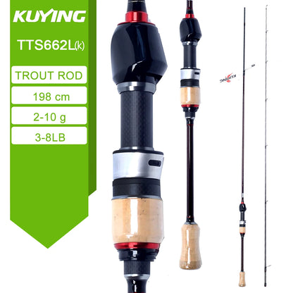 KUYING TETON Spinning Casting Rod For Fishing Lure Rods BFS Pole Carbon 0.8-8g 1-8lb FUJI Parts Baitcaster