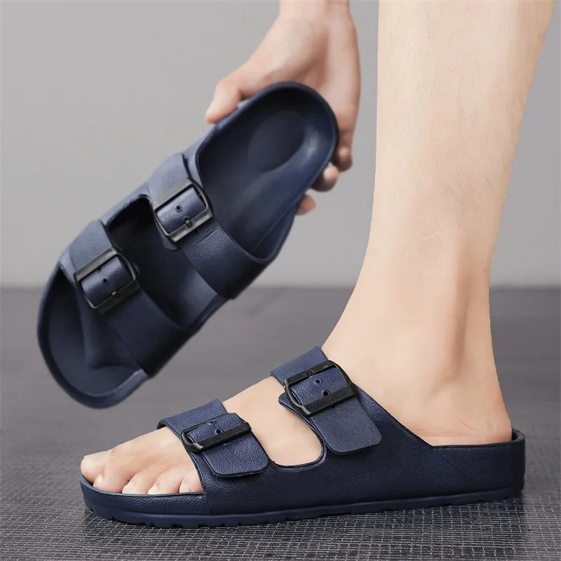 Summer Adjustable Soft Slides Slippers For Men Flat EVA Slippers Lightweight Anti Slip Slippers Size 34-47 48 49  Dropshipping