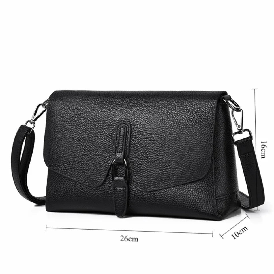 100% Genuine Cowhide 3 layers Shoulder Bag For Women Ladies Designer Soft Crossbody Bags Luxury High Quality Purses Handbags Sac