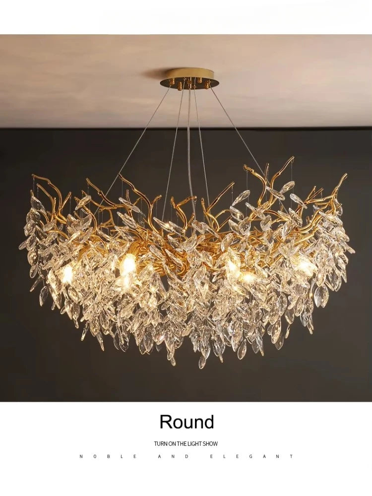 Luxury Modern Crystal Ceiling Chandelier Led Pendant Lamp Dining Table Living Room Bedroom Home Decor Wall Hanging Light Fixture