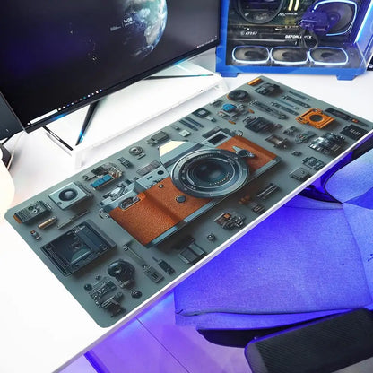 Radio pattern Mouse Pad Mousepad Large Abstract Mouse Pad Gaming Deskmat With Lockedge Office Non-slip Carpet