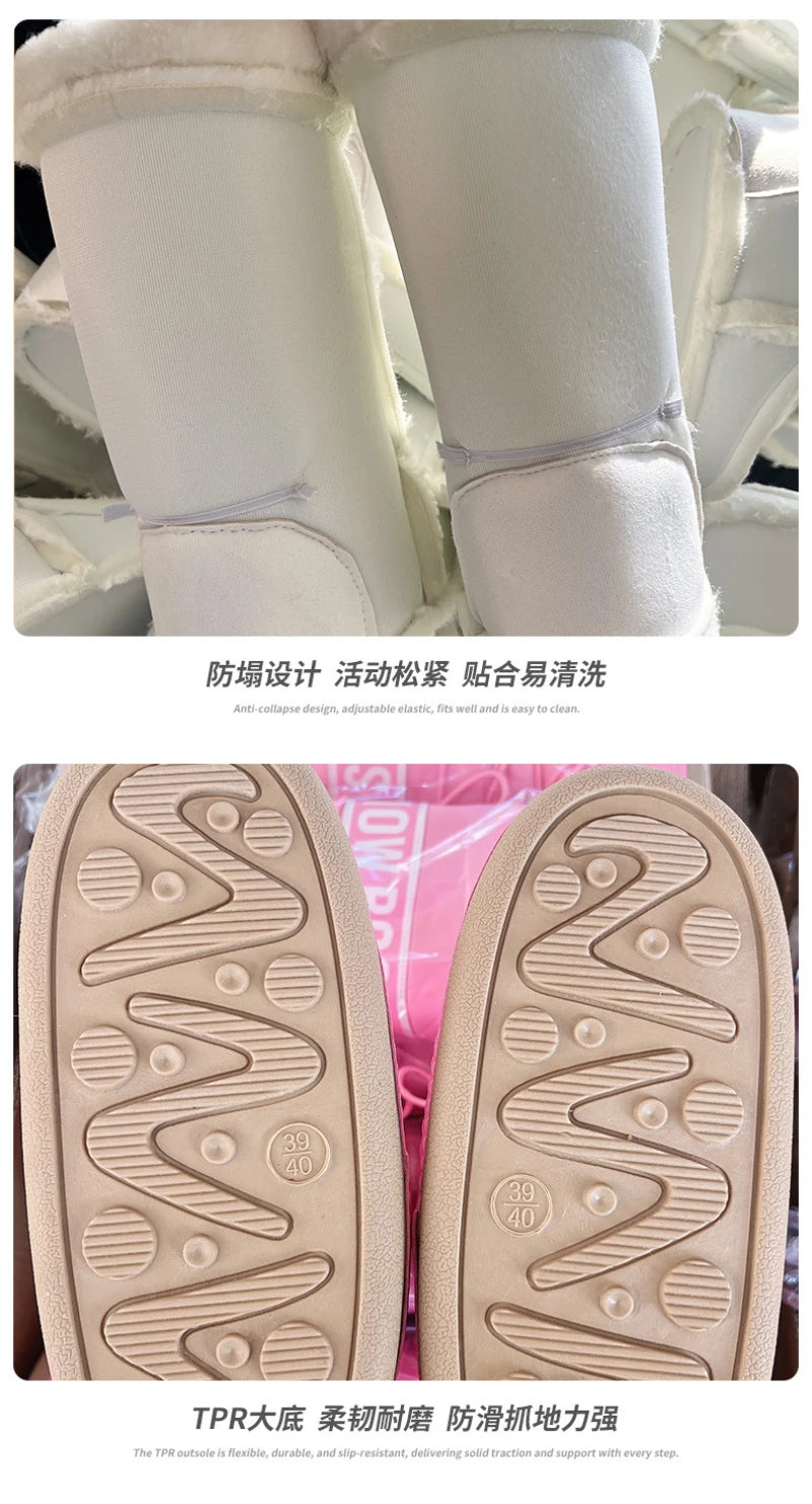 2026 New Women High‑Tubed Moon Boots Space Snow Boots Round‑Toe Lightweight Thick‑Sole Warm Insulated Skiing Winter Outdoor Cott