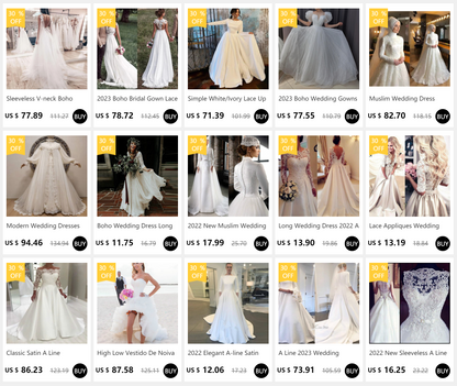Boho Wedding Dress Long Sleeves A Line White Ivory Chiffon Lace Princess Beach Bride Two Pieces Wedding Gown Customized