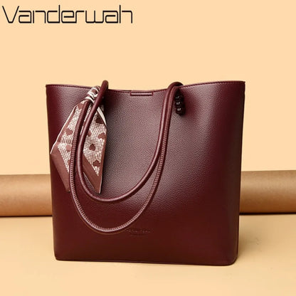 Genuine Brand Luxury Purses and Handbags Women Bags Designer Soft Leather Shoulder Top-handle Commute Bag Female Sac A Main Tote