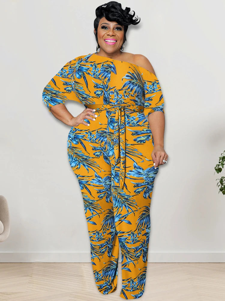 Women Jumpsuit Long Elegant Off Shoulder Sexy Female Jumpsuit Half Sleeve One Piece Plus Size Jumpsuits Wholesale Dropshipping