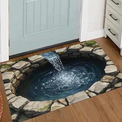 3D Waterfall Doormat for Entryways | Creative Floor Mats | Unique Home Entrance Decor Anti slip carpet can be machine washed