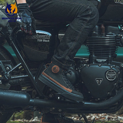 Motorcycle Boots Microfiber Off-road Motocross Shoes Anti-slip Biker Boots for Men Women Causal Motorboats Motorcycle Sneakers
