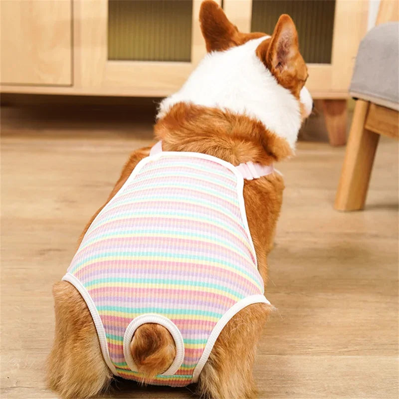 Adjustable French Bulldog Pet Shoulder Strap Physiological Pants Washable Female Dog Underwear Safety Trousers Mascotas Shorts