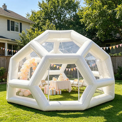 Starry Sky Soccer Airtight Inflatable Bubble House, Clear PVC Football Dome for Stargazing Party Event Photo Booth Decor