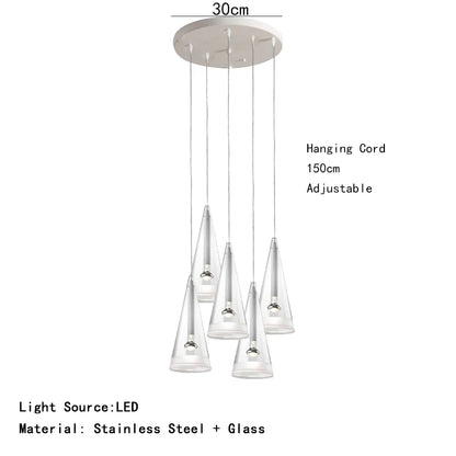 Modern Art Deco Pendant Lights New Creative Living Room Villa Designer Taper Glass Hanging Lamps Ceiling Minimalist Decor Trendy