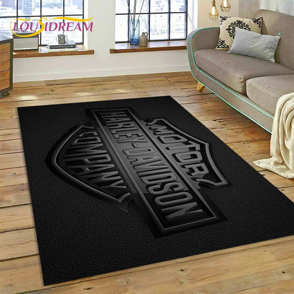 27 Style Harley-y Motorcycle Logo Rug Carpet for Living Room Bedroom Home Decor,floor Mat Non-slip for Sofa Doormat Gift kids