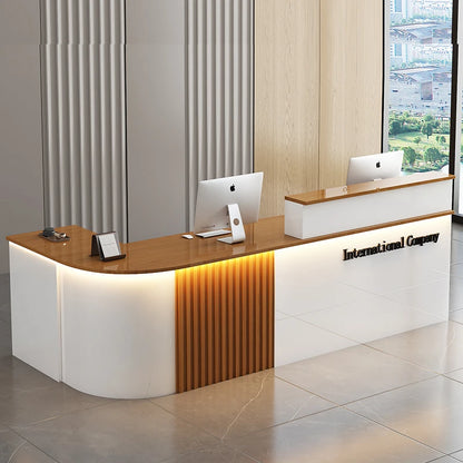 Customized Cashier Podium Counter Reception Desk Small Reception Desk For Salon Bancone Per Negozio Office Furniture