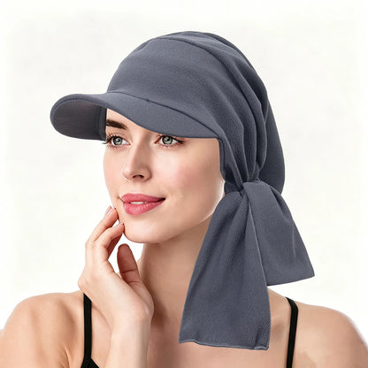 Solid Color Fashion Muslim Hijab Turban Hat for Women Visor Baseball Cap Sun Hats Headscarf Scarf Brim Femme Scarves Bandanas