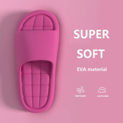 Men's Thick Platform Slippers EVA Soft Sole Pillow Slides Summer Beach Flip Flops Women Non Slip Bathroom Couple Home Slippers