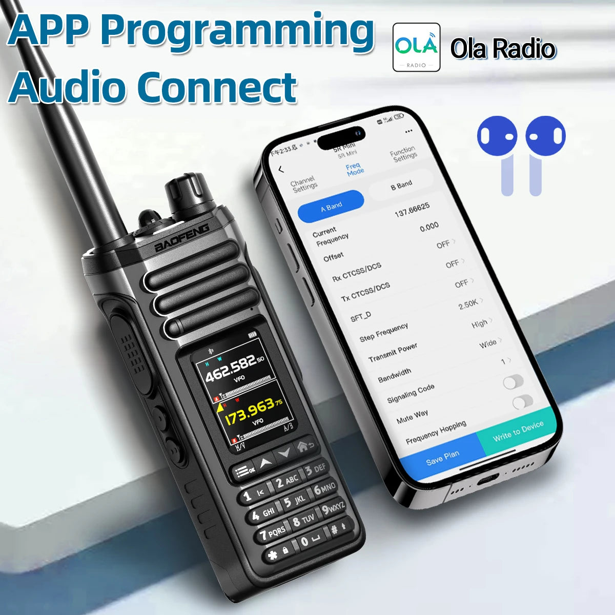 BAOFENG UV-36 PRO 10W Tri-Power Walkie Talkie Dual Mode Two Way Radio Bluetooth Programming FM Receiver Handheld Transceiver