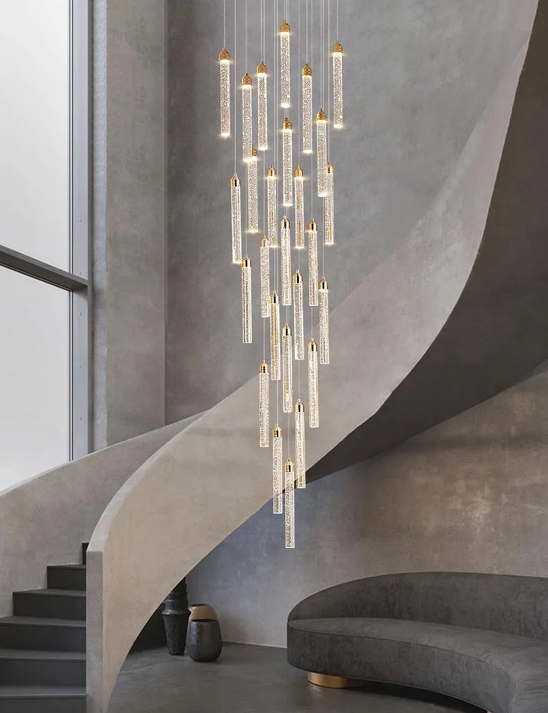 Modern Ceiling Chandelier Luxury Staircase Crystal Chandeliers Duplex Attic Villa Living Room Pendant Lights Home Decor Lighting