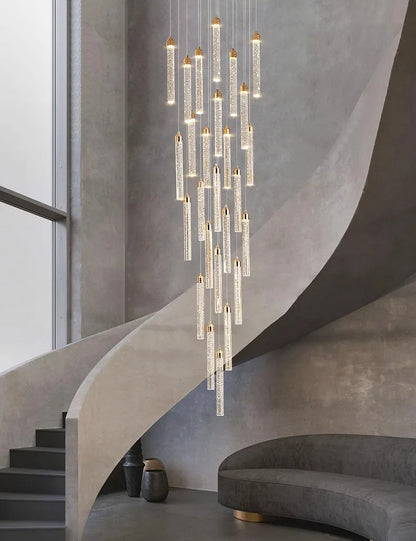 Modern Ceiling Chandelier Luxury Staircase Crystal Chandeliers Duplex Attic Villa Living Room Pendant Lights Home Decor Lighting