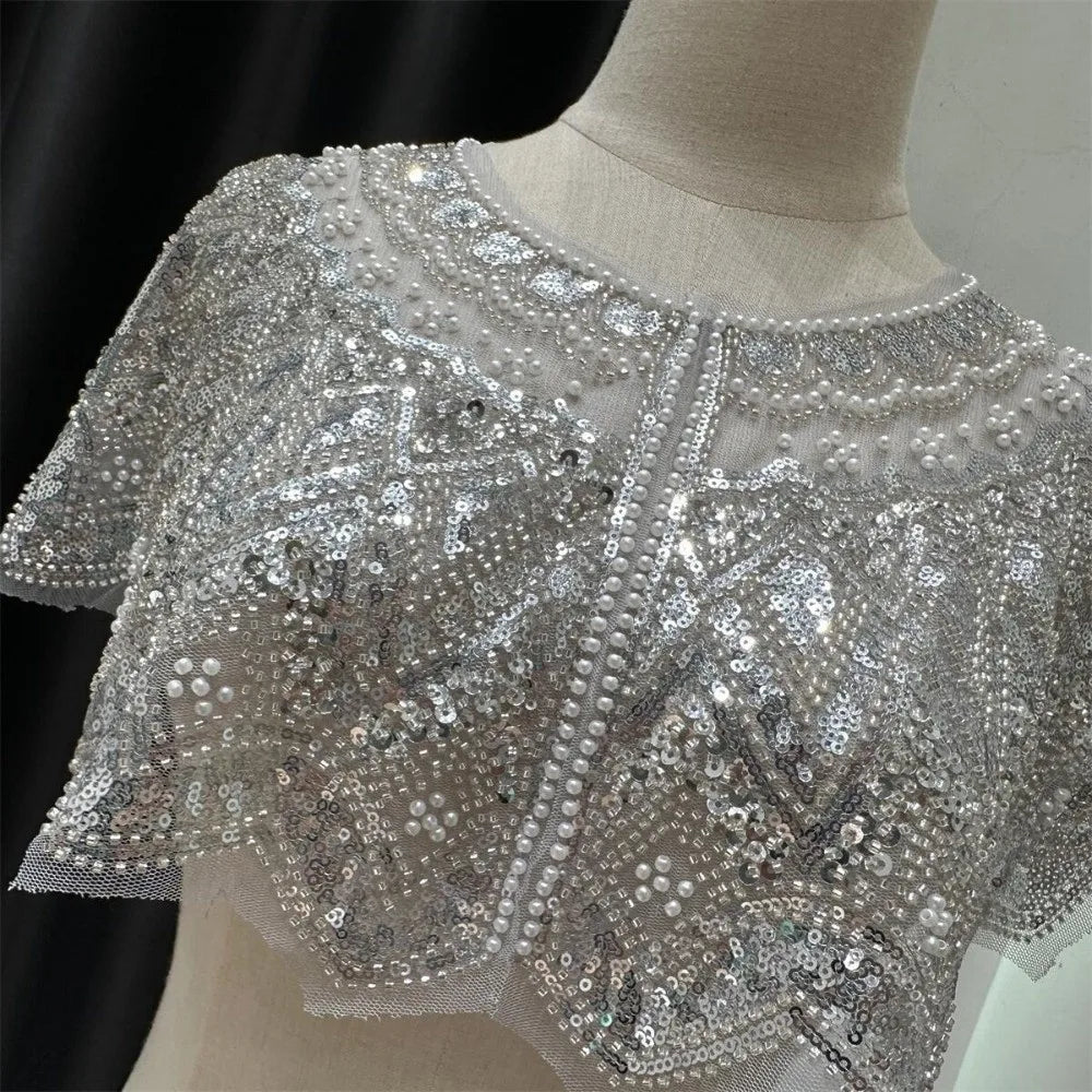 Vintage Sequin Embellished Flapper Shawl Beaded 1920s Sequin Shoulder Shawl Short Outerwear Women