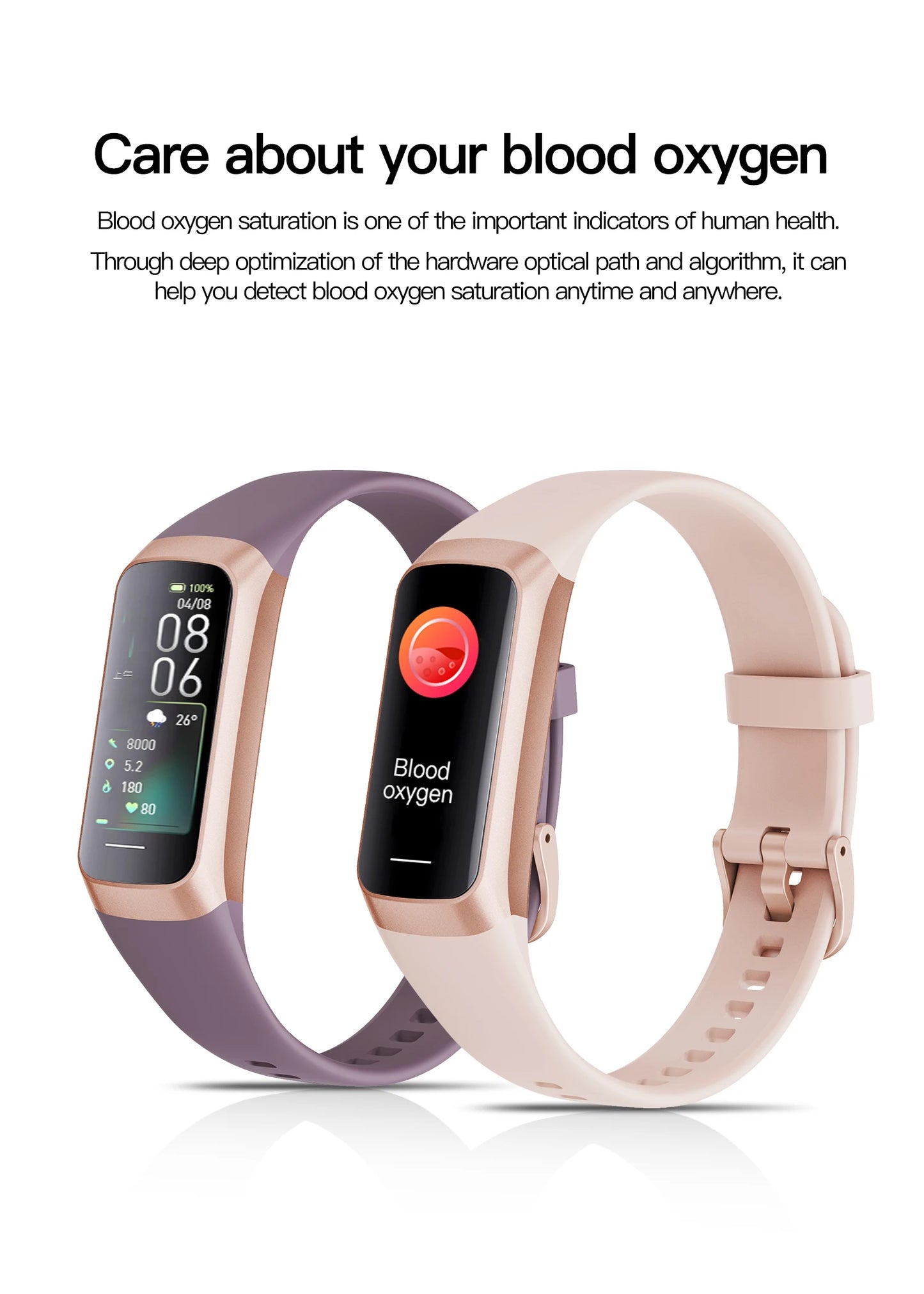 LIGE 1.1 Inch Amoled Heart Rate Monitor Smart Bracelet Wristband Slim Smart Watch Men Women Waterproof  Fitness Tracker Band