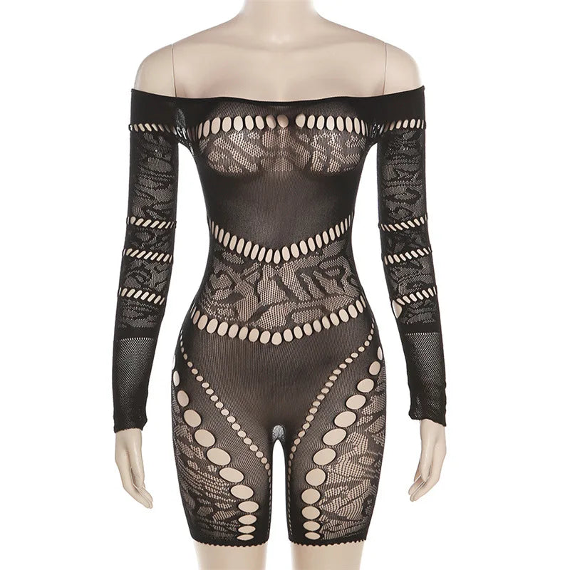 Women's Clothing Hot Jumpsuits Rompers Sexy  Mesh Rompers Playsuits High elastic Teddy porn bodysuit erotic dresses