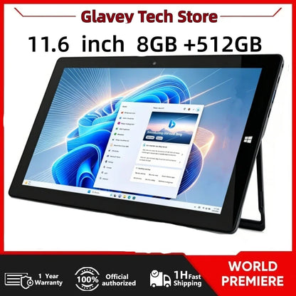 11.6 INCH WINDOWS 11 Tablet PC Pad1162 Intel Celeron 8GB RAM 512GB ROM 64 Bit N4100 CPU Quad Core WIFI HDMI-Com 1920 X 1080 Pix