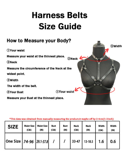 Women Fashion PU Leather Belt Street Style Bondage Body Harness Punk Decorative Harness Gothic Waistband Clothing Accessoreis