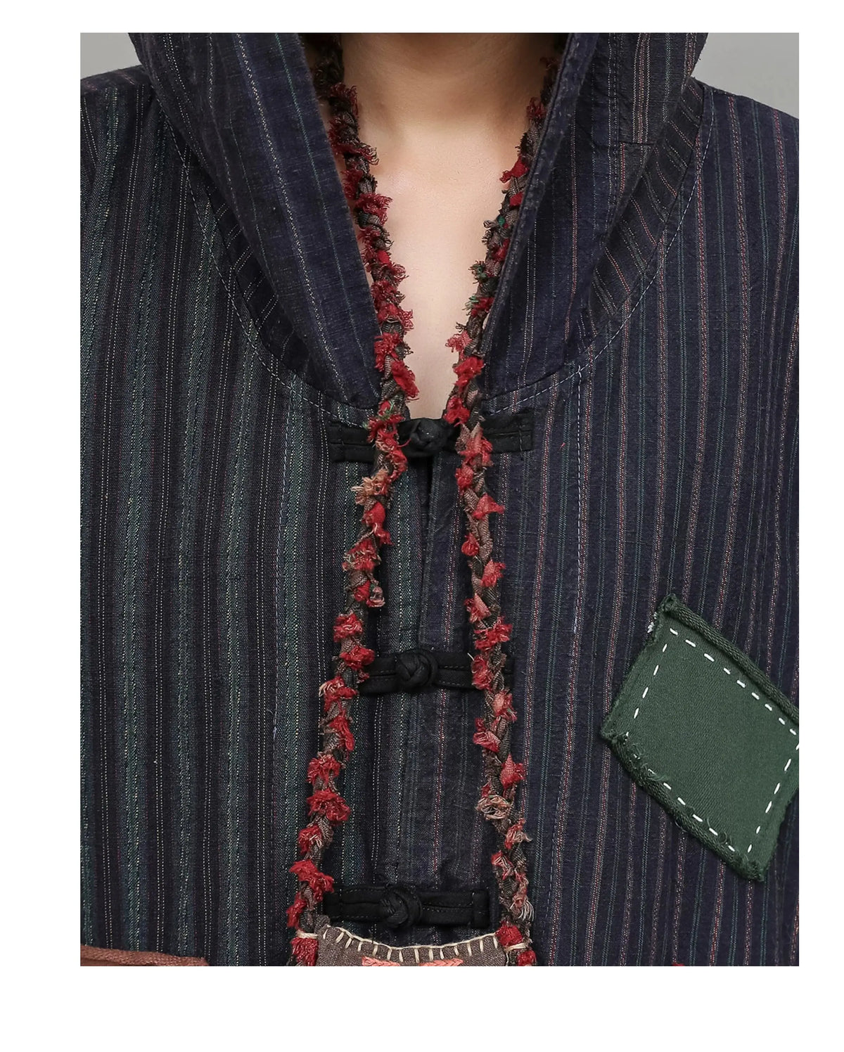 Unique Vintage-style Patchwork Jumpsuit Women Autumn Loose Hooded Long Sleeves Overalls LX6788