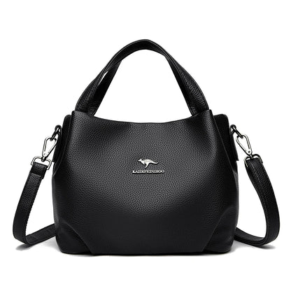Genuine Soft PU Leather Handbags for Women Vintage Shoulder Tote Bag Luxury Designer Ladies Large Capacity Purse Bags Sac A Main
