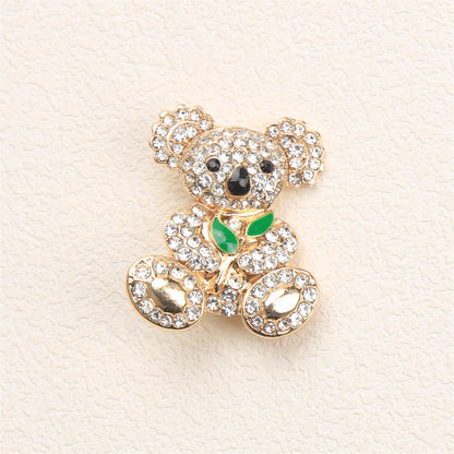 Women New Trendy Brooch Extra-Large Rhinestone Peacock Animal Bird Dog Conch Enamel Pin Jacket Jewelry Accessory
