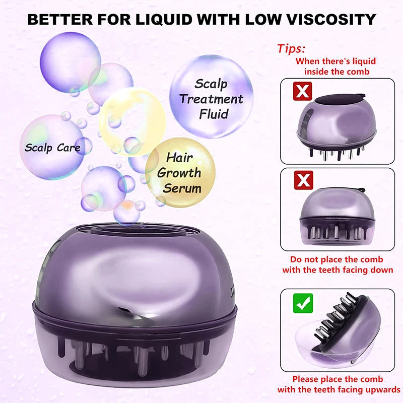 Hair Oil Scalp Applicator Massagers Liquid Comb Portable Massage Comb Essential Oil Liquid Guiding Massager Anti Hair Loss