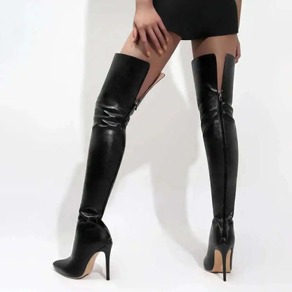 Big Size 40-46 Women's Boots High Heel 11cm Over Knee Boots Back Zipper Fashion Personality Boots 2026