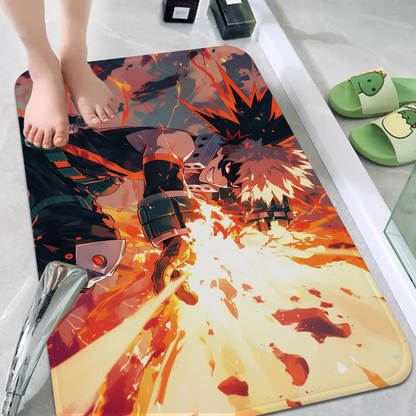 Bakugo Katsuki Floor Mat Non-Slip Laundry Room Mat Laundry Decor Balcony Child Living Room Bedside Mats