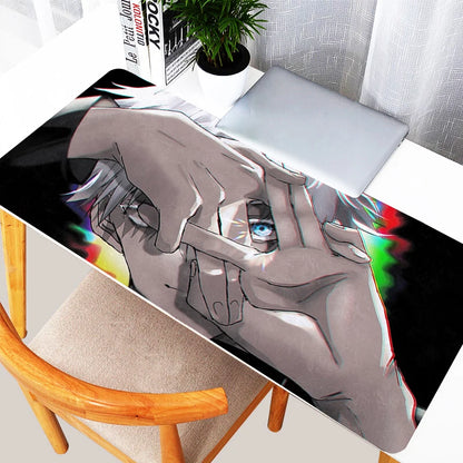 Mouse Pad Laptop Purple Japan Anime Gojo Mousepad XXL Non Slip Keyboard Rug PC J-jujutsu K-kaisen Extended Desk Mat For Boy Gift