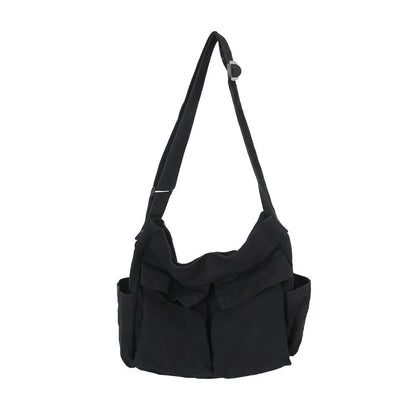 Workwear Canvas Shoulder Bag Large Capacity Retro Messenger Bag New Student Class Messenger Bag