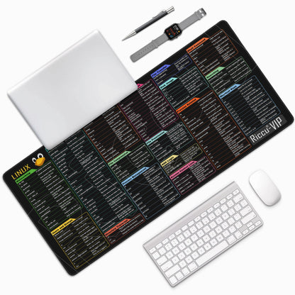 Riccu Mouse Pad Linux Commands Line Rug Large Mousepad Shortcuts for Red Hat Ubuntu OpenSUSE Arch Debian Unix Programmer Deskmat