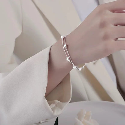 925 Sterling Silver Beautiful Bead Bracelets For Women Korean Fashion Designer Adjustable Bead Bracelet Luxury Original Jewelry