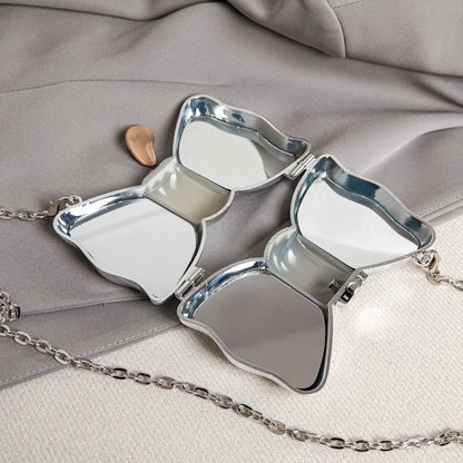 Women's Luxury Designer Bow Acrylic Clutch Bag with Chain Mini Crossbody Handbag for Party Evening Gold Silver Bags for Woman