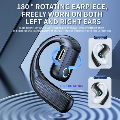 Bluetooth 5.4 Open Wireless Earphone 180° Rotation Adjustable Left Right Ear Universal Headset With Mic For Sport Business Music