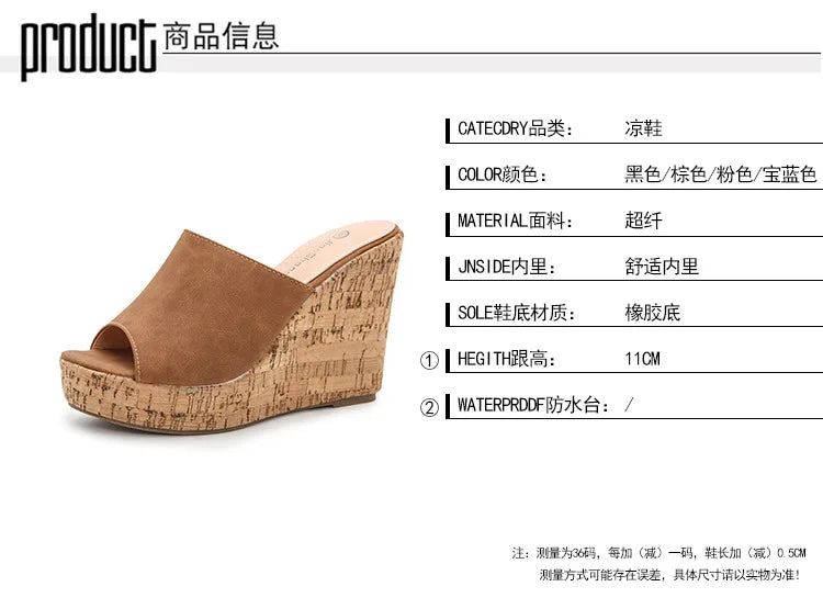11CM Super High Heels Platform Sandals Women Wedges Open Toe Shoes Ladies Summer Slip On Slippers Beach Slides Femmes Sandalias