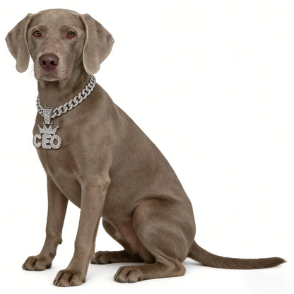 Cuban Dog Chain, Alloy Pet Dog Collar, Gold Necklace for Small to Large Dogs CEO BOSS Luxury Pendant Jewelry Accessory 2026 NEW
