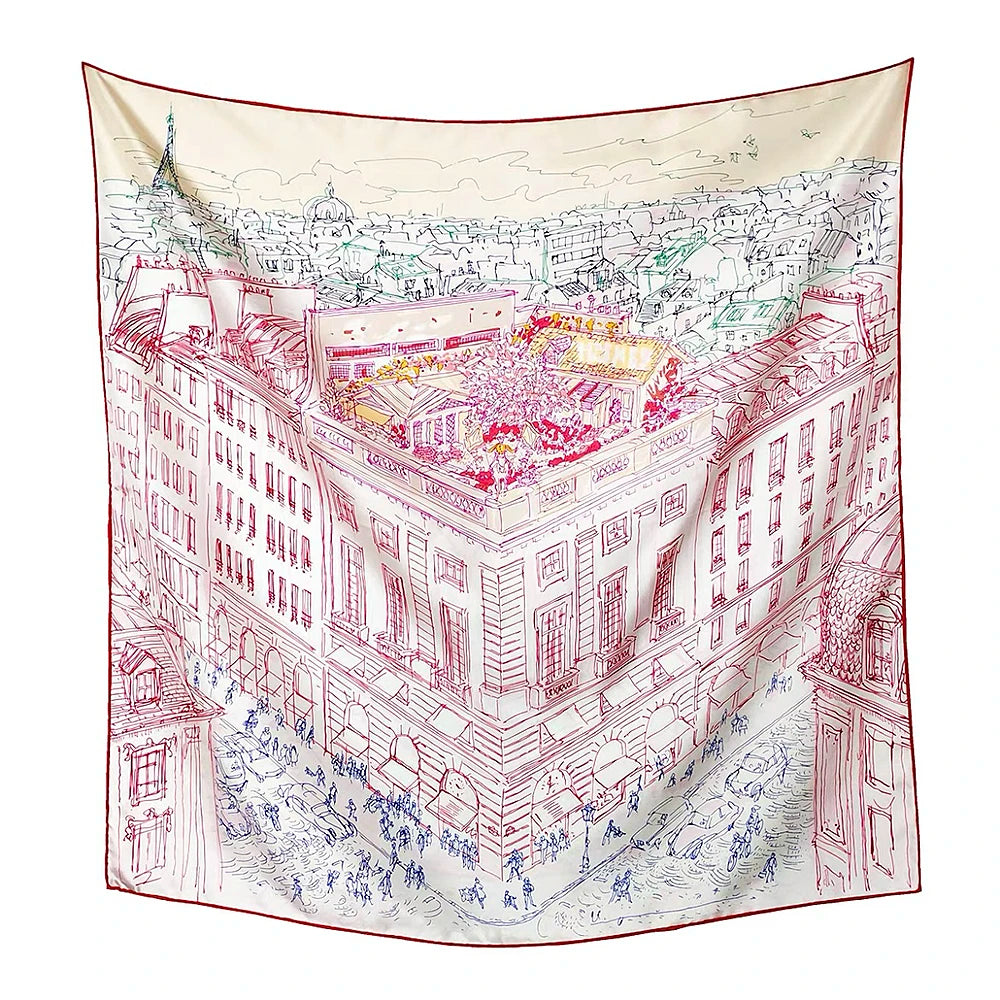 100% Pure Mulberry Silk Women Square Scarf Prints Headband Neckerchief Luxury Female Hair Ornament Female Bandana Scarves 53CM