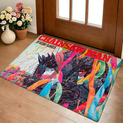 C-Chainsaw Man Floor Mat Cozy Flannel Soft Thick Non-Slip Mat for Living Room Bedroom Kitchen Decor Rugs