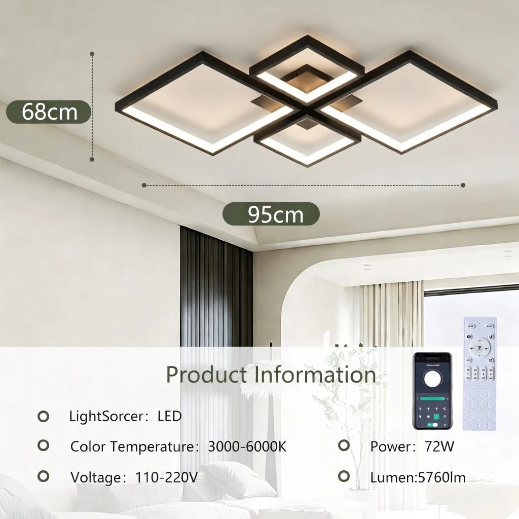 LED Ceiling Lights 110V 220V Remote Dimming  APP Modern 3 Colors Lamp  for Dining Room, Living Room Bedroom