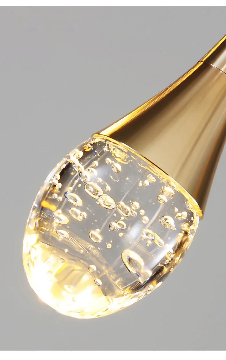 Crystal Luxury Chandelier Villa Staircase Living Room Hanging Lamp Bedroom Bedside LED Light Hotel Lobby Crystal Pendant Lights