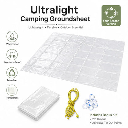 Four Season Ultralight Transparent Tent Groundsheet Waterproof Moisture Proof Camping Footprint Foldable Reusable Outdoor Tarp