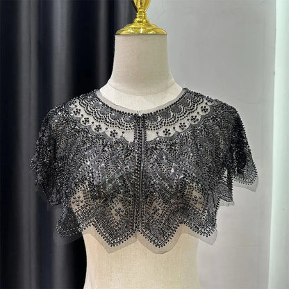 Vintage Sequin Embellished Flapper Shawl Beaded 1920s Sequin Shoulder Shawl Short Outerwear Women