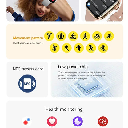 2026 Series 10 Watch 10 GPS Smart Watch Memory Music Video Bluetooth Call Heart Rate Waterproof NFC Smartwatch For Apple Android