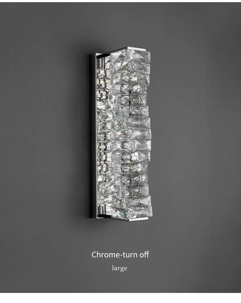 Luxury Crystal Wall Lamp Modern LED Sconce Chrome Gold Mirror Wall Light For Living Room Bedroom Aisle Indoor Decor Vanity Light