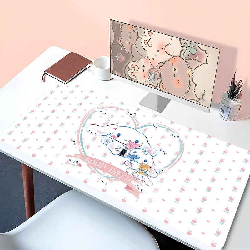 Kawaii Mouse Pad Laptop Anime Gamer Cabinet Keyboard Rug Cute Cartoon C-cinnamoroll Desk Mat PC Gaming Mousepad For Girl Gifts